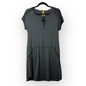 Lole Athletic Graphite Dress Pullover With Pockets & Keyhole Tie Neckline